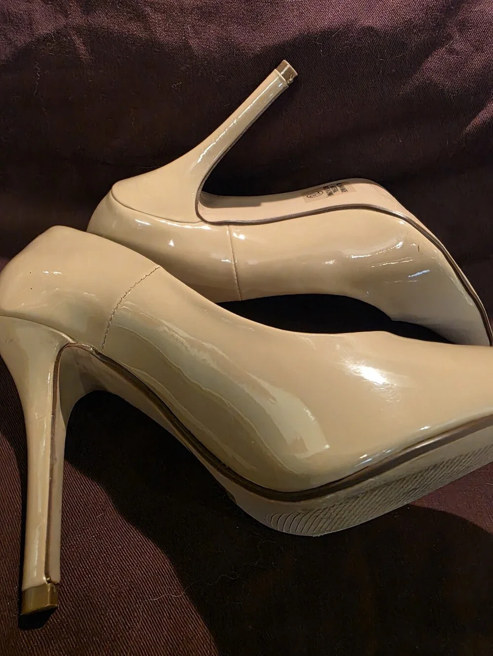 My Delicious Nude Patent High Heel Classic Pumps Size 7 1/2